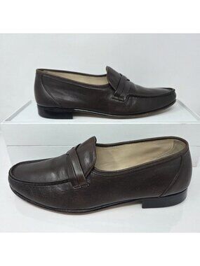 Bally Loafers Mens 11 Brown Leather Slip On Dress Shoes Switzerland